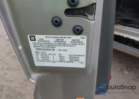 2004 Chevrolet Silverado 1500 Work Truck z USA, uszkodzony, nr VIN 1GCEC19X24Z327195